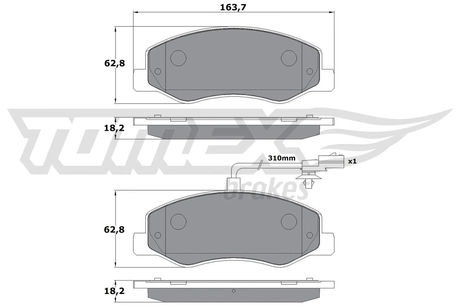 Kit de plaquettes de frein, frein à disque TOMEX Brakes TX 16-49