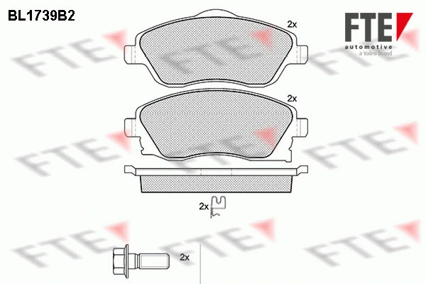 Kit de plaquettes de frein, frein à disque FTE 9010324