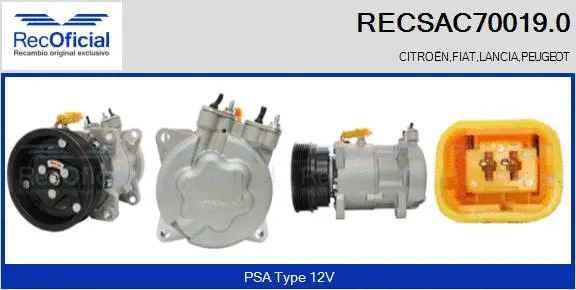 Compresseur, climatisation RECOFICIAL RECSAC70019.0