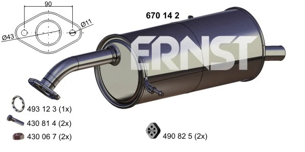 Silencieux arrière ERNST 670142