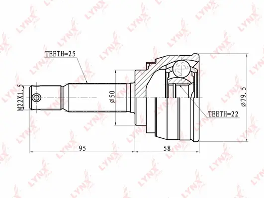 Jeu de joints, arbre de transmission LYNXAUTO CO-3603