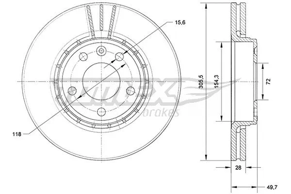 Disque de frein TOMEX Brakes TX 70-27