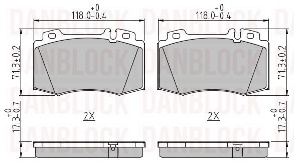 Kit de plaquettes de frein, frein à disque DANBLOCK DB 510470