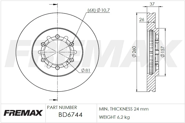 Disque de frein FREMAX BD-6744