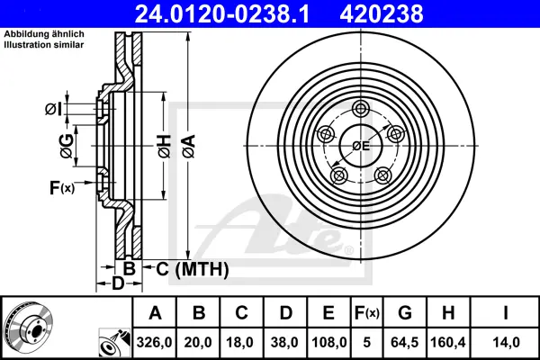 Disque de frein ATE-APAC 24.0120-0238.1