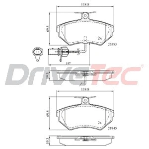 Kit de plaquettes de frein, frein à disque DriveTec DPAD1631