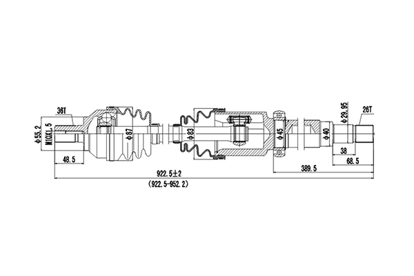 Arbre de transmission DYNAMATRIX DDS234163