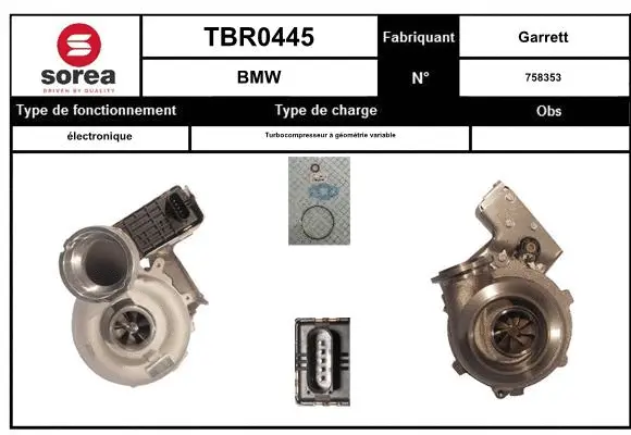 Turbocompresseur, suralimentation EAI TBR0445