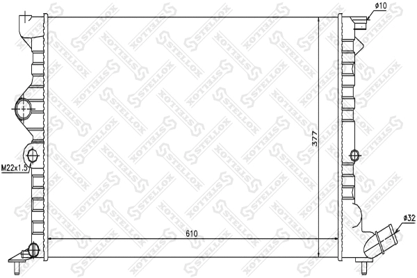 Radiateur, refroidissement du moteur STELLOX 10-25675-SX