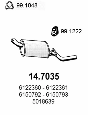 Silencieux arrière ASSO 14.7035