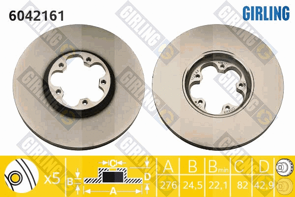Disque de frein GIRLING 6042161
