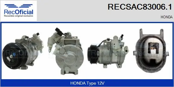 Compresseur, climatisation RECOFICIAL RECSAC83006.1