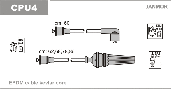 Kit de câbles d'allumage JANMOR CPU4