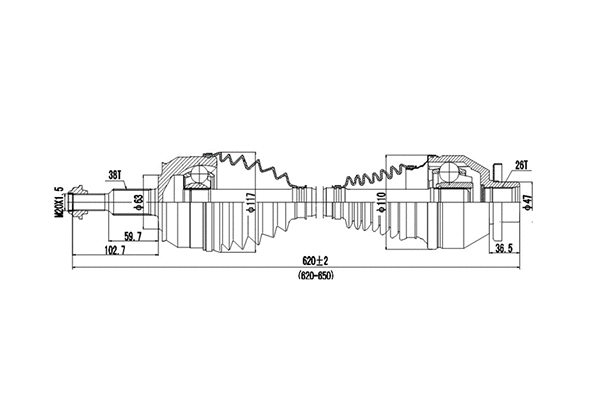 Arbre de transmission DYNAMATRIX DDS261084