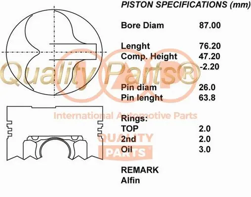 Piston IAP QUALITY PARTS 100-13055