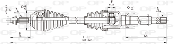 Arbre de transmission OPEN PARTS DRS6401.00