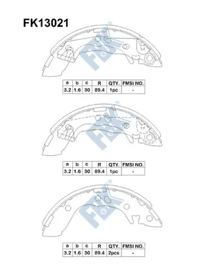 Jeu de mâchoires de frein FBK FK13021