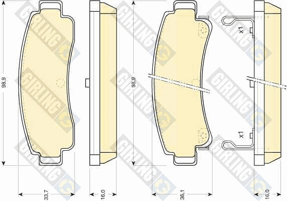 Kit de plaquettes de frein, frein à disque GIRLING 6110149