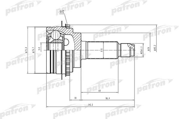 Jeu de joints, arbre de transmission PATRON PCV1551