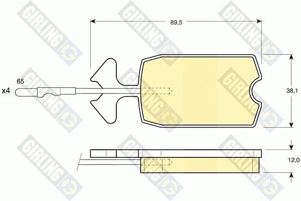 Kit de plaquettes de frein, frein à disque GIRLING 6102779
