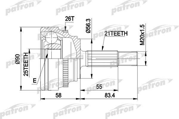 Jeu de joints, arbre de transmission PATRON PCV1285