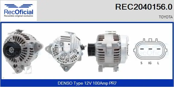 Alternateur RECOFICIAL REC2040156.0