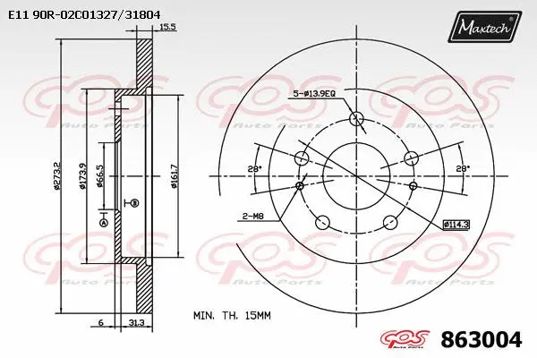 Disque de frein MAXTECH 863004