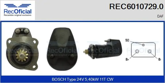 Démarreur RECOFICIAL REC6010729.0