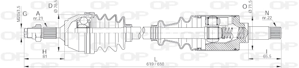 Arbre de transmission OPEN PARTS DRS6000.00