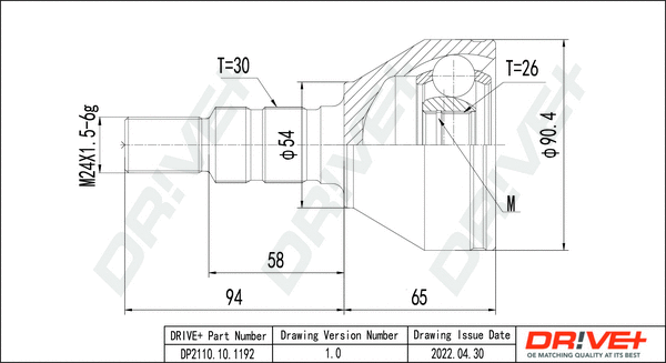 Jeu de joints, arbre de transmission Dr!ve+ DP2110.10.1192