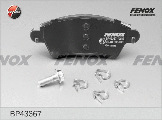 Kit de plaquettes de frein, frein à disque FENOX BP43367