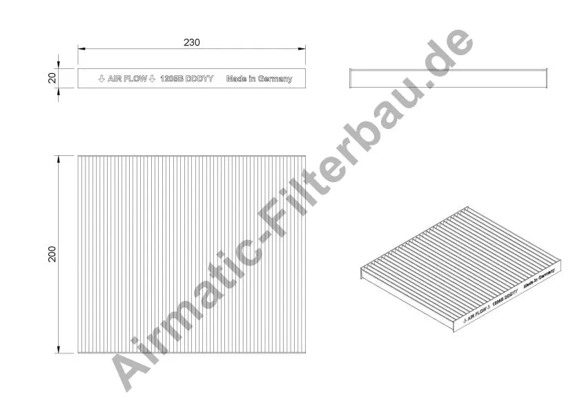 Filtre, air de l'habitacle AIRMATIC Filterbau IF1205B