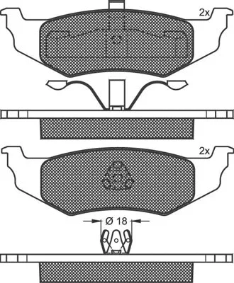 Kit de plaquettes de frein, frein à disque Technika 02153