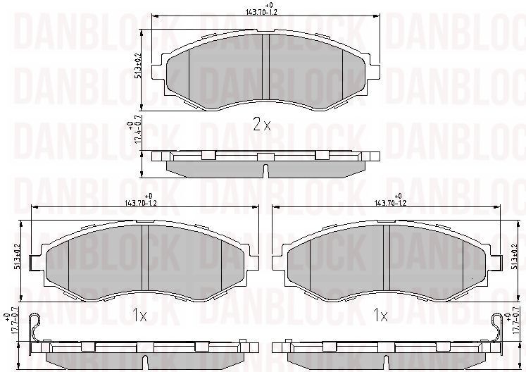 Kit de plaquettes de frein, frein à disque DANBLOCK DB 510667