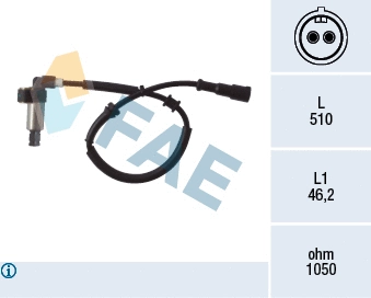 Capteur, vitesse de roue FAE 78002