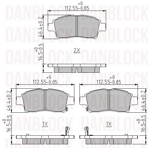Kit de plaquettes de frein, frein à disque DANBLOCK DB 510358