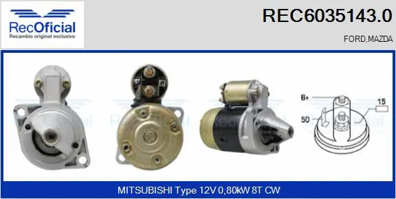 Démarreur RECOFICIAL REC6035143.0