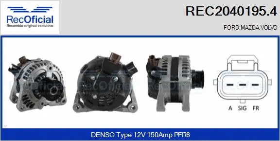 Alternateur RECOFICIAL REC2040195.4