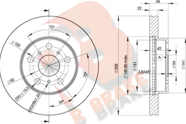 Disque de frein R BRAKE 78RBD22090