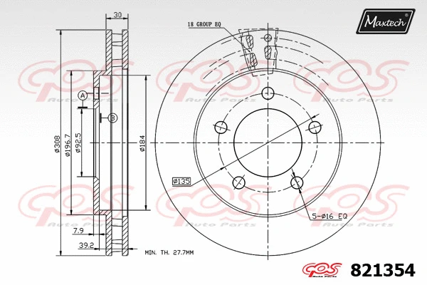 Disque de frein MAXTECH 821354