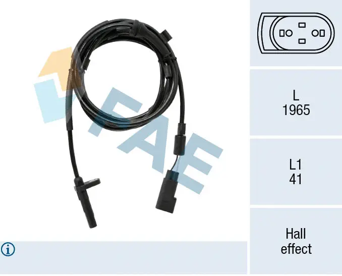 Capteur, vitesse de roue FAE 78544
