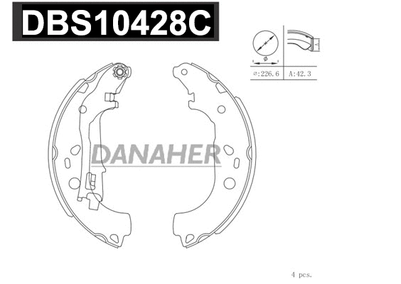 Jeu de mâchoires de frein DANAHER DBS10428C