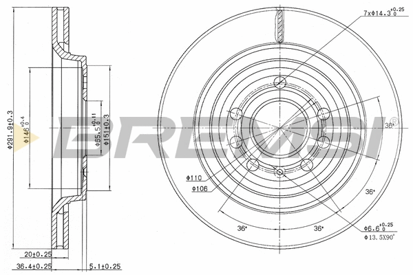 Disque de frein BREMSI CD7289V