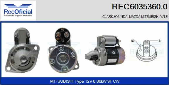 Démarreur RECOFICIAL REC6035360.0