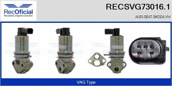 Vanne EGR RECOFICIAL RECSVG73016.1