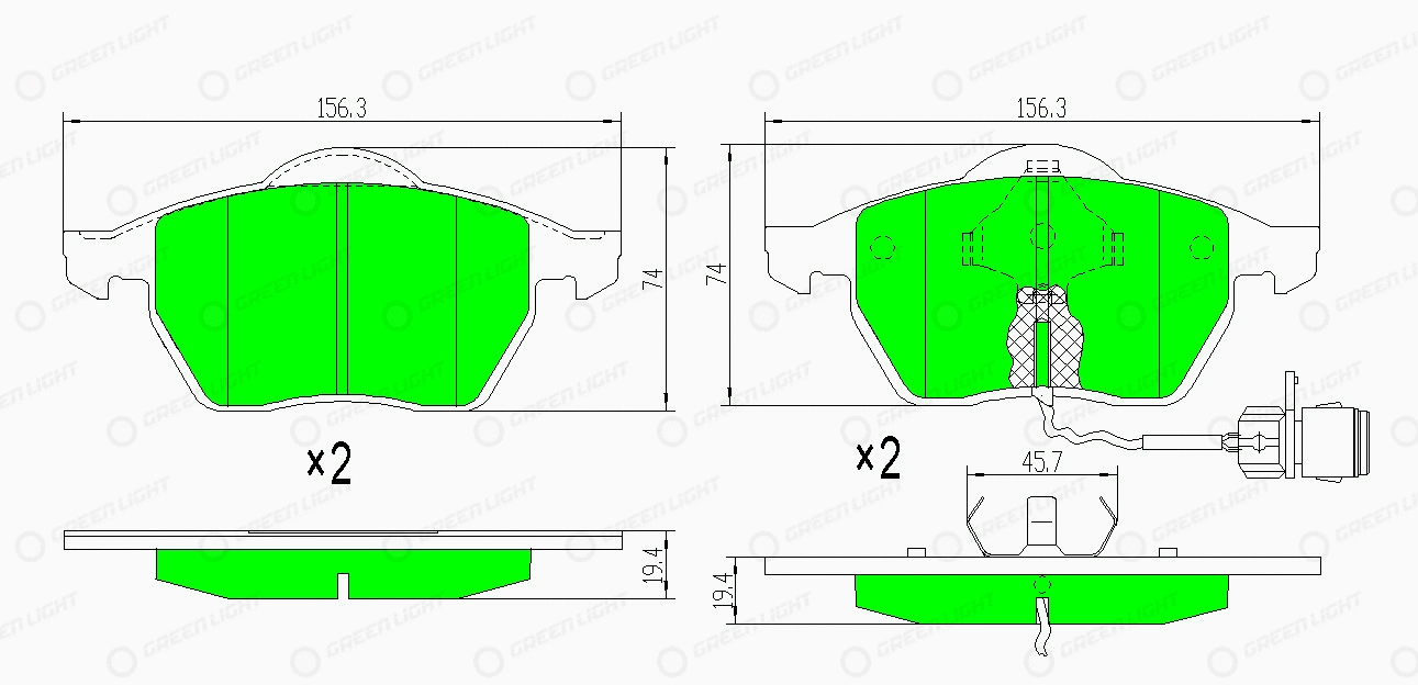 Kit de plaquettes de frein, frein à disque Automotive Adriado GLBP0006