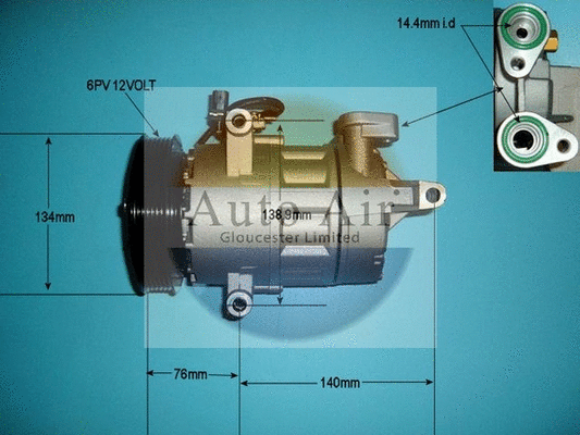 Compresseur, climatisation AUTO AIR GLOUCESTER 14-8147P