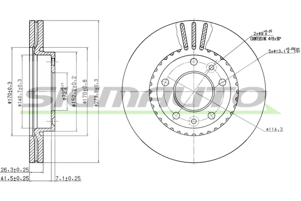 Disque de frein SIGMAUTO DBB460V