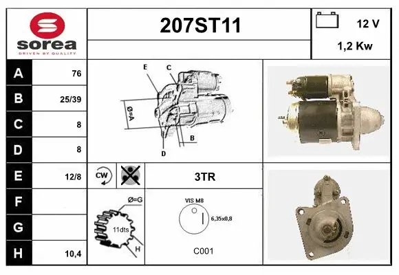 Démarreur STARTCAR 207ST11