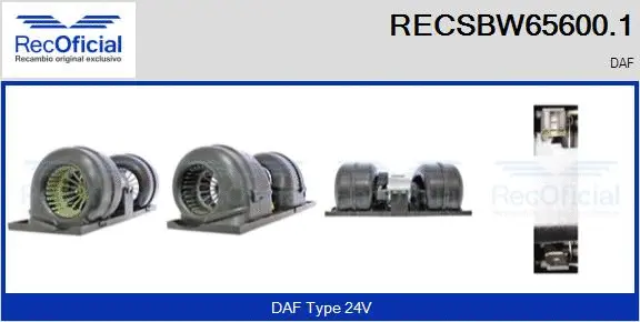 Pulseur d'air habitacle RECOFICIAL RECSBW65600.1